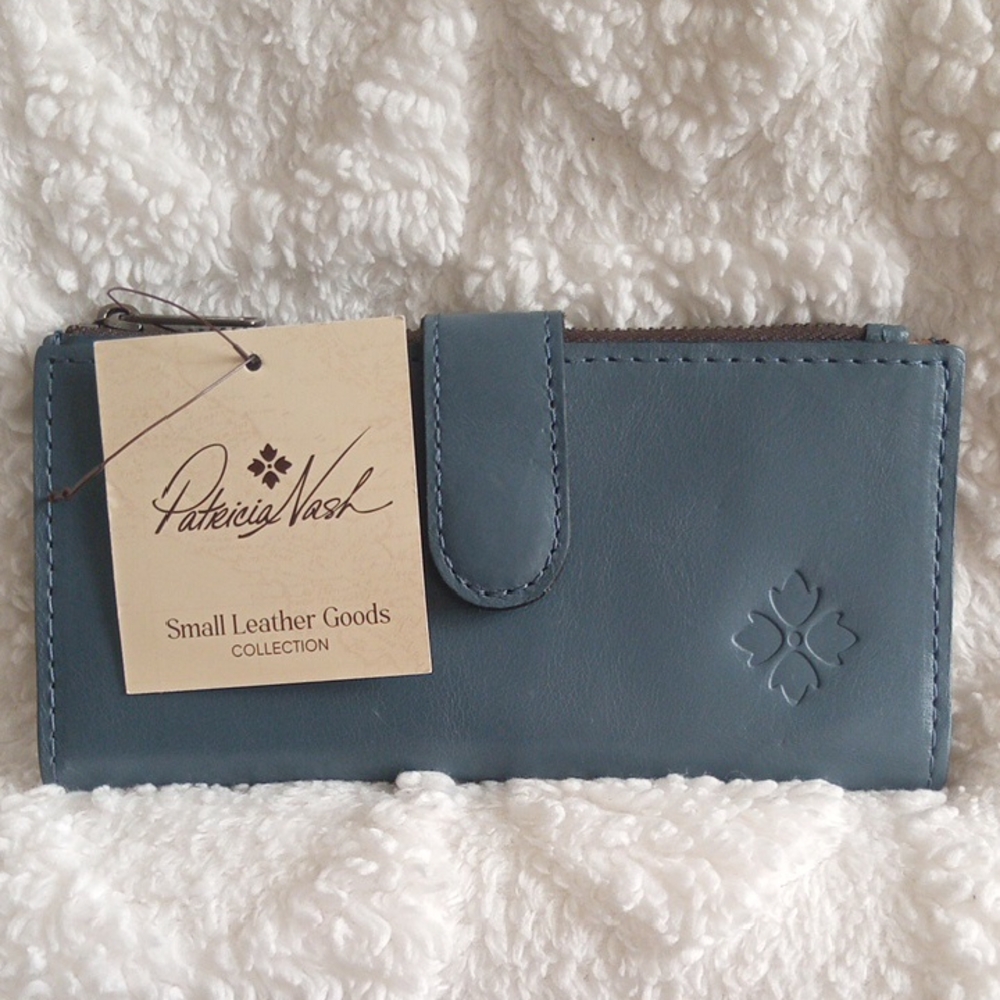 Patricia Nash Slate Blue Leather Wallet